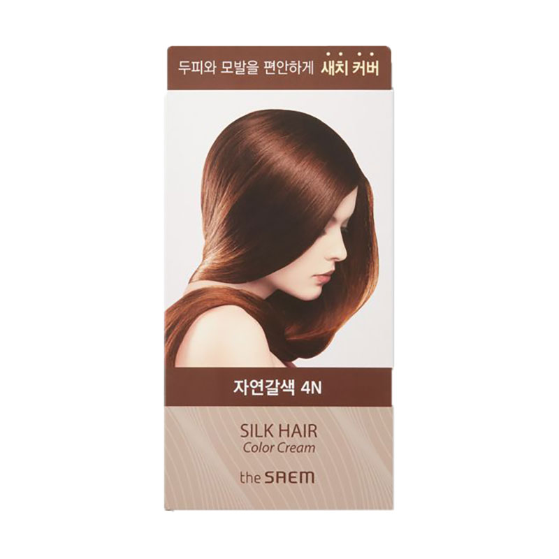 Крем-фарба для волосся The Saem Silk Hair Color Cream Gray Hair Cover, Natural Brown, 120 г