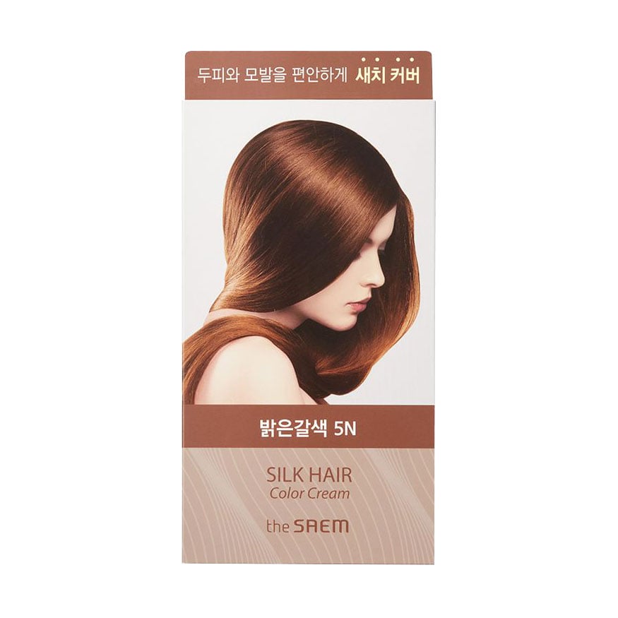 Крем-фарба для волосся The Saem Silk Hair Color Cream Gray Hair Cover, Light Brown, 120 г